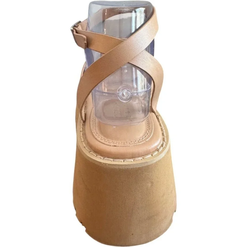 🪻BOGO🪻 ASOS DESIGN‎ Trip Triple Strap Chunky Platform Sandals Beige Size 8.5